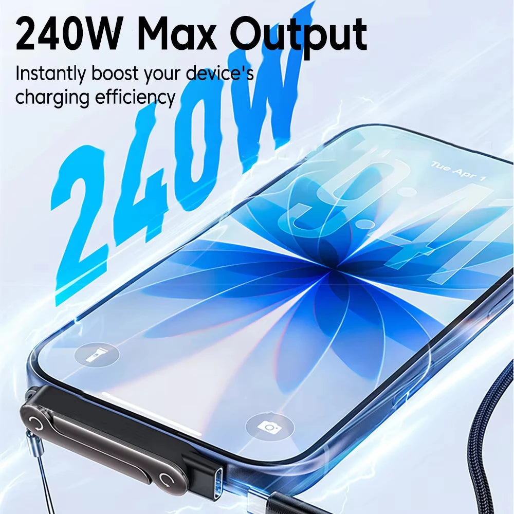 LUXE LINE 240W USB-C & Lightning Multi-Port Adapter with Stand