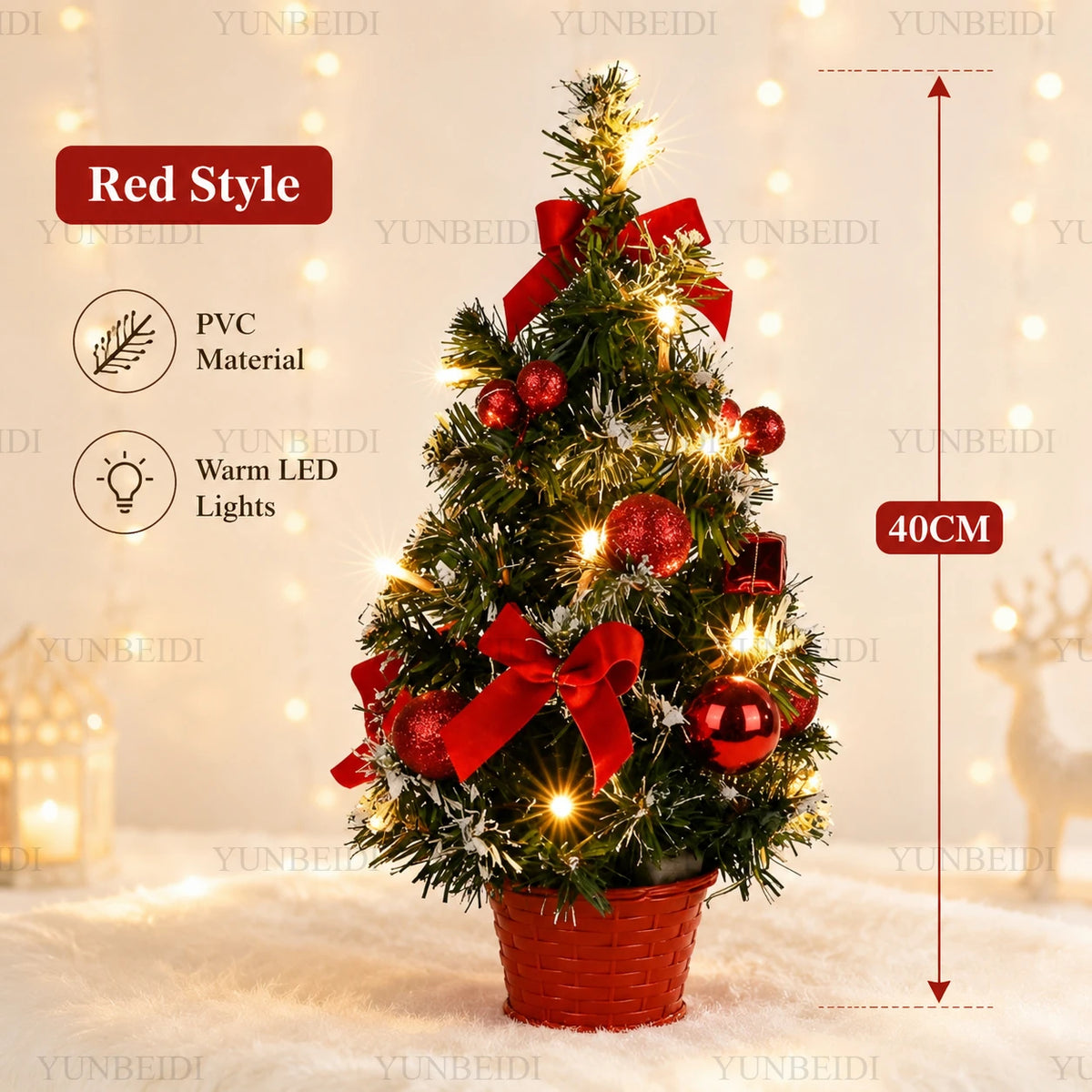 40cm Mini Artificial Christmas Tree with LED Lights