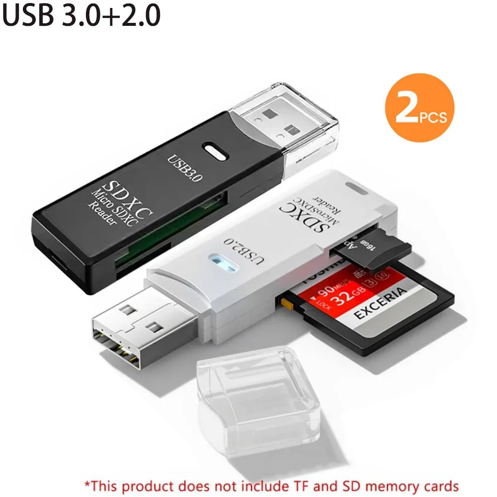 LUXE LINE 2-in-1 USB 3.0 Card Reader – MiniSD, TF & Flash Drive Adapter