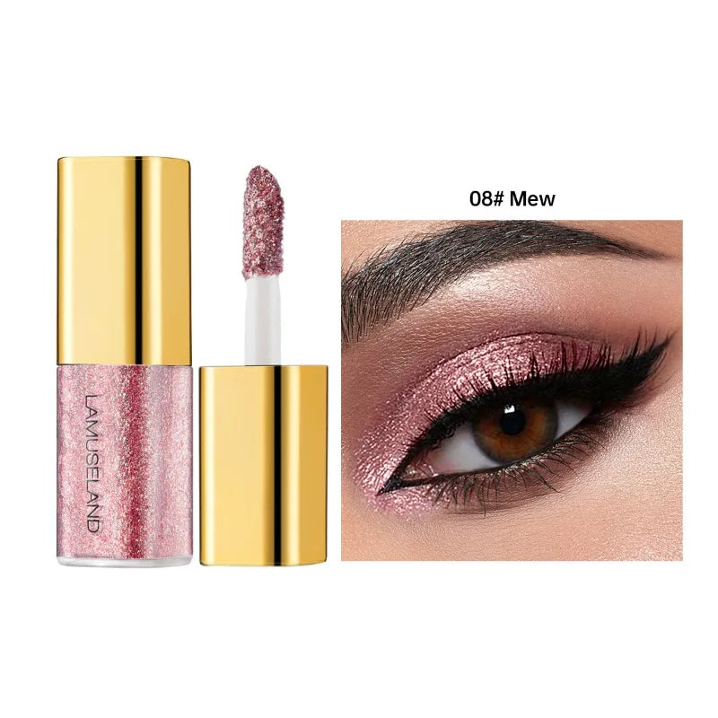 8-Color Pearlescent Shimmer Liquid Eyeshadow Set