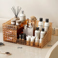 LUXE LINE Makeup Organizer [Large Capacity] – Transparent Drawer & Lipstick Cosmetic Storage