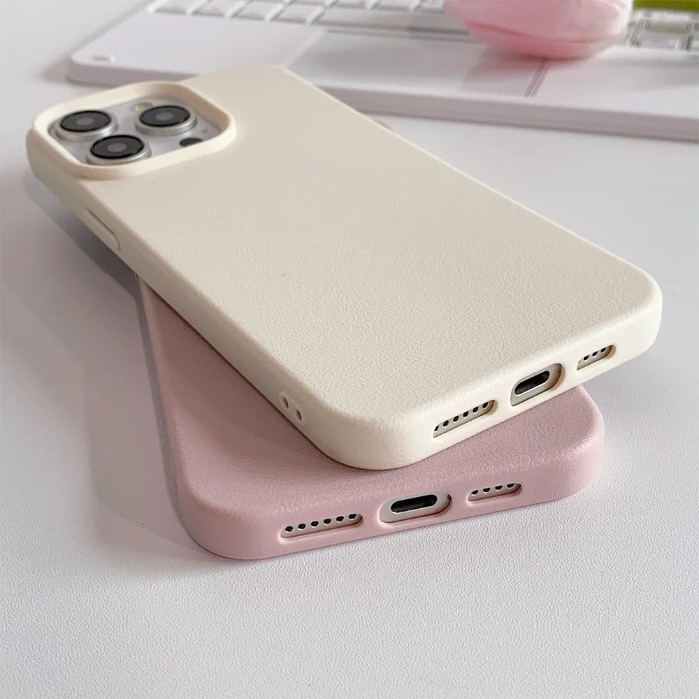 LUXE LINE Leather Shockproof Soft TPU iPhone Case