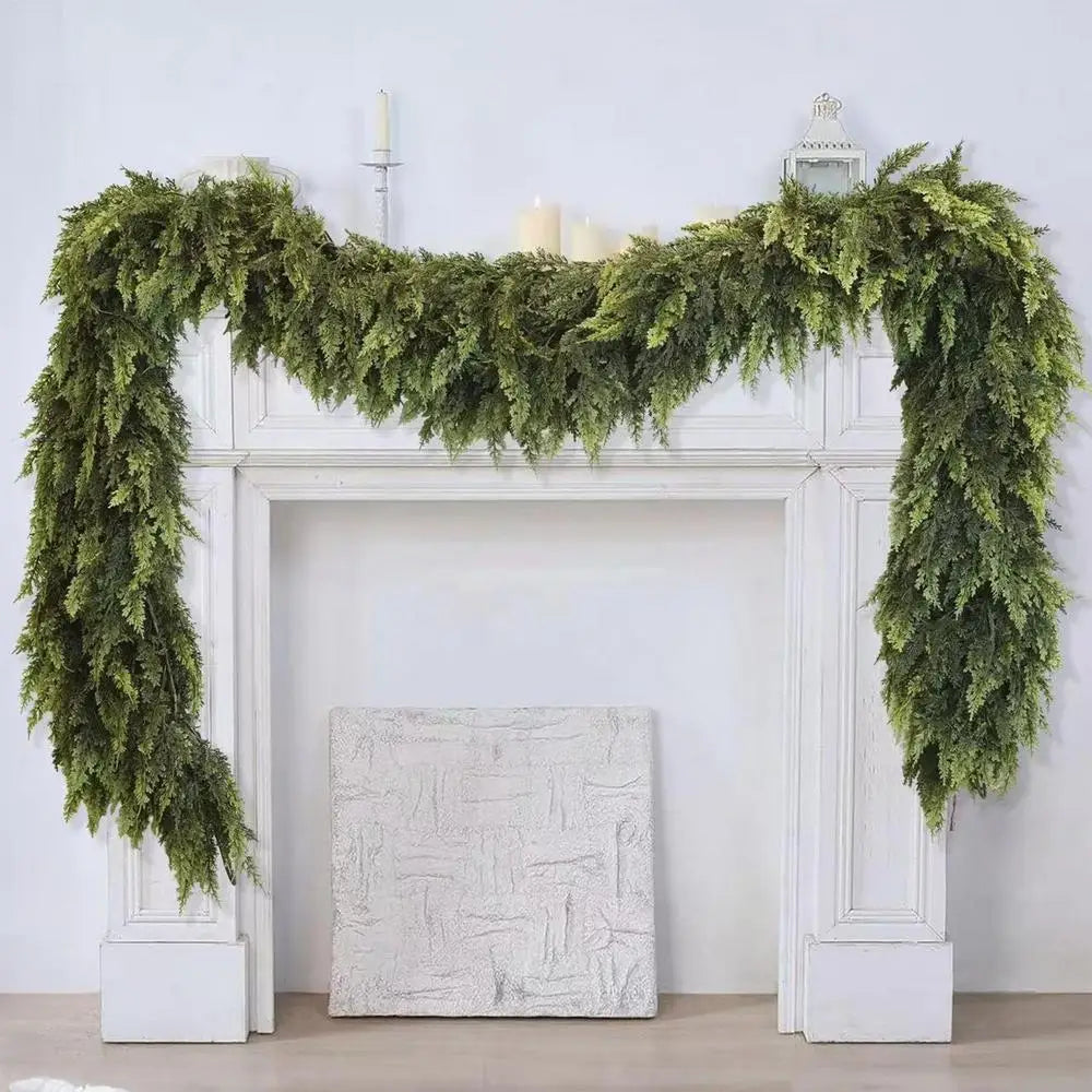 Faux Cedar Pine Garland Wreath Decoration