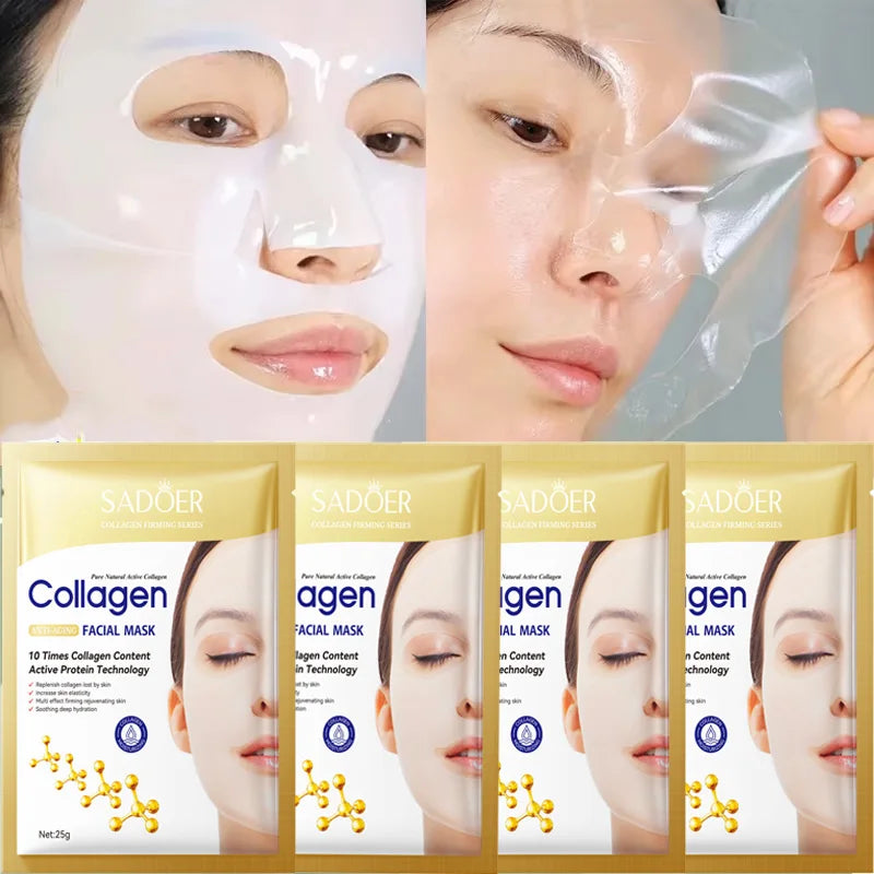 Korean Anti-Wrinkle Collagen Face Mask (10-Pack)