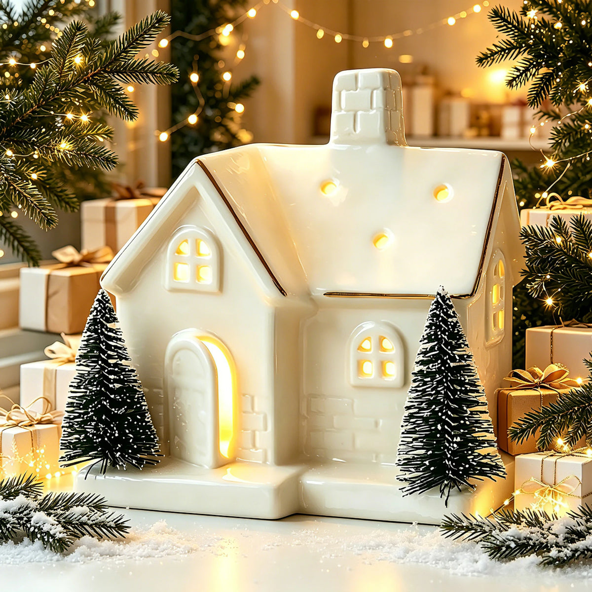 Christmas Tree House Ceramic Ornaments