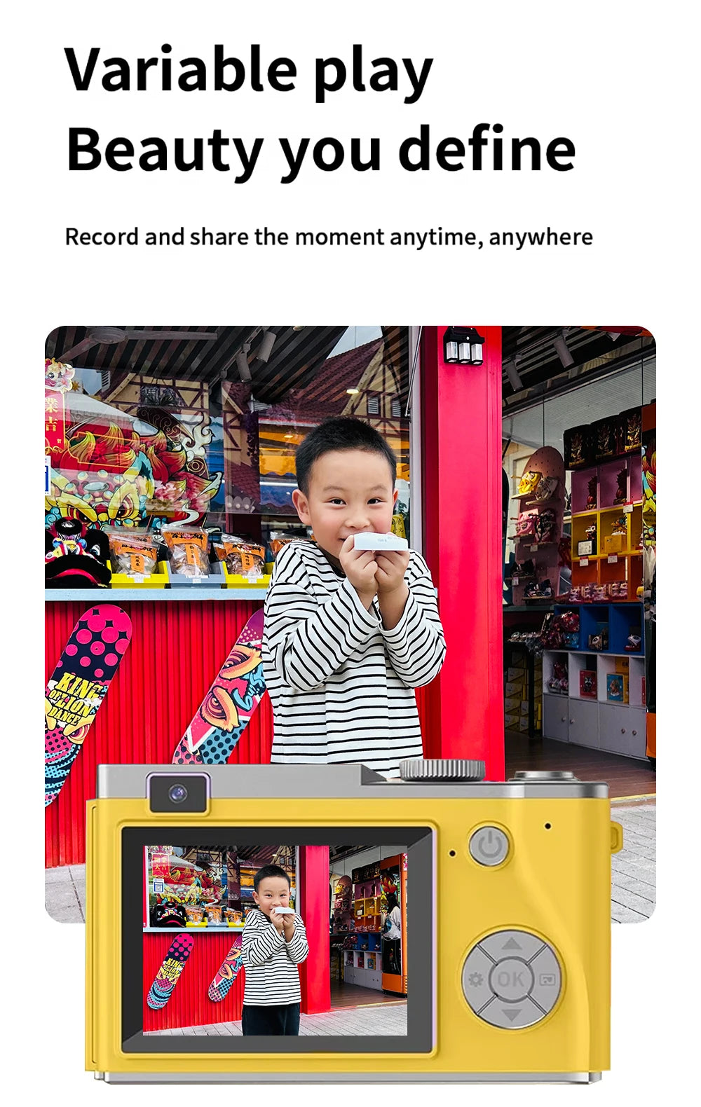 4K Digital Camera 48MP Kid Camera Autofocus Vlogging Camera 2.4inches Flip the Screen 180° for Kid Adult Beginners Portable Cam