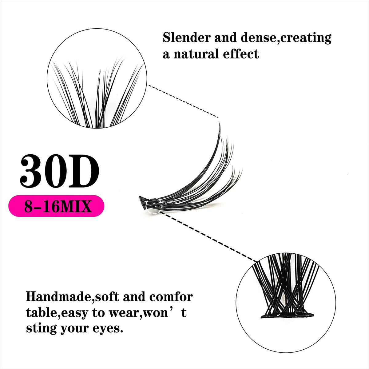 10 Rows Cluster Lashes 30/40/60/80D | Luxe Line Shop