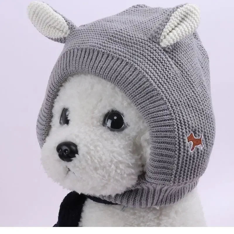 LUXE LINE Dog Ear Muffs Knitted Hat
