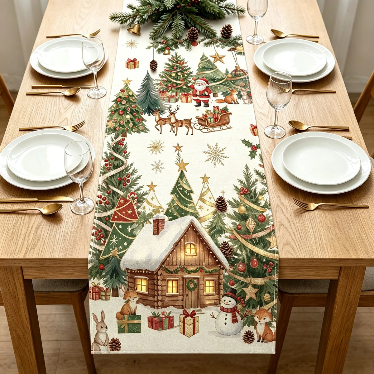 Christmas Tree Table Flag Decoration