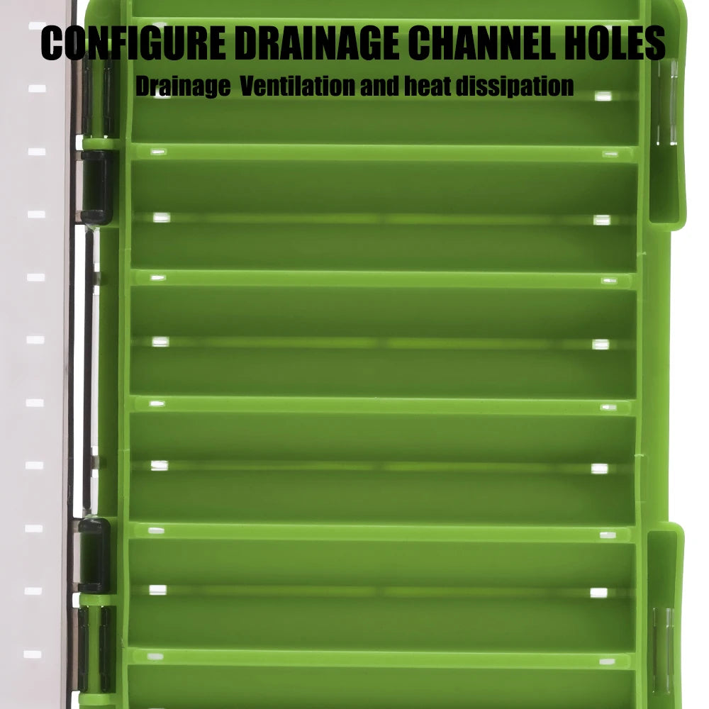 LUXE LINE Fishing Tackle Box – 14-Compartment Double-Sided Lure & Hook Organizer