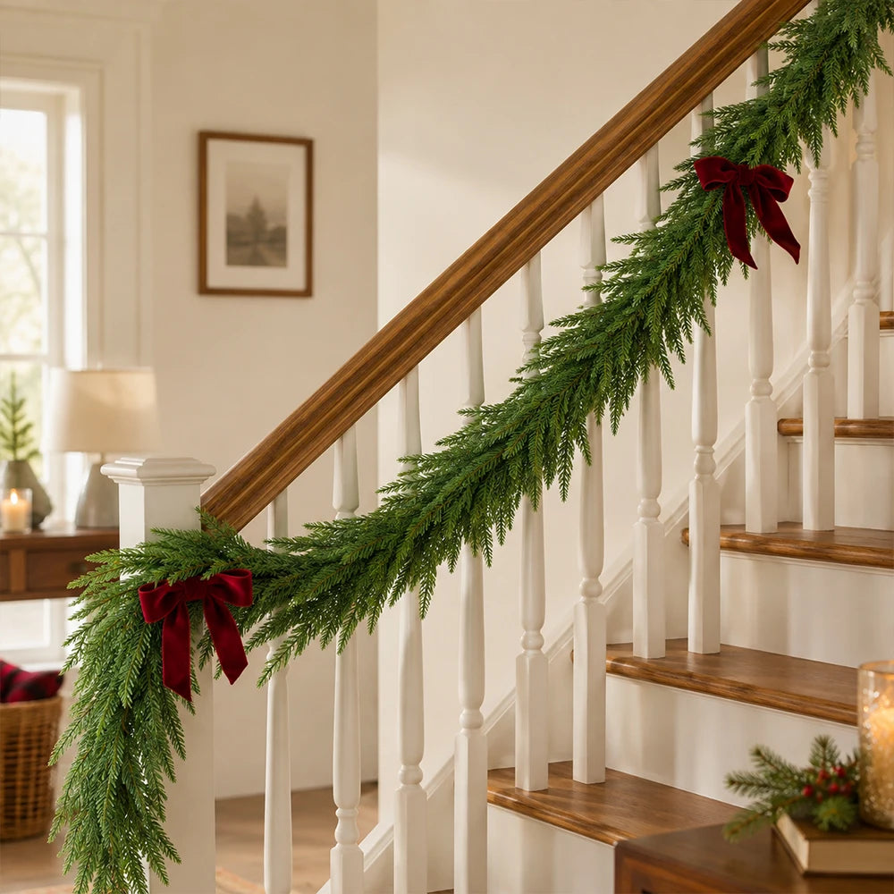 Norfolk Pine Artificial Hanging Wreath 5.6ft