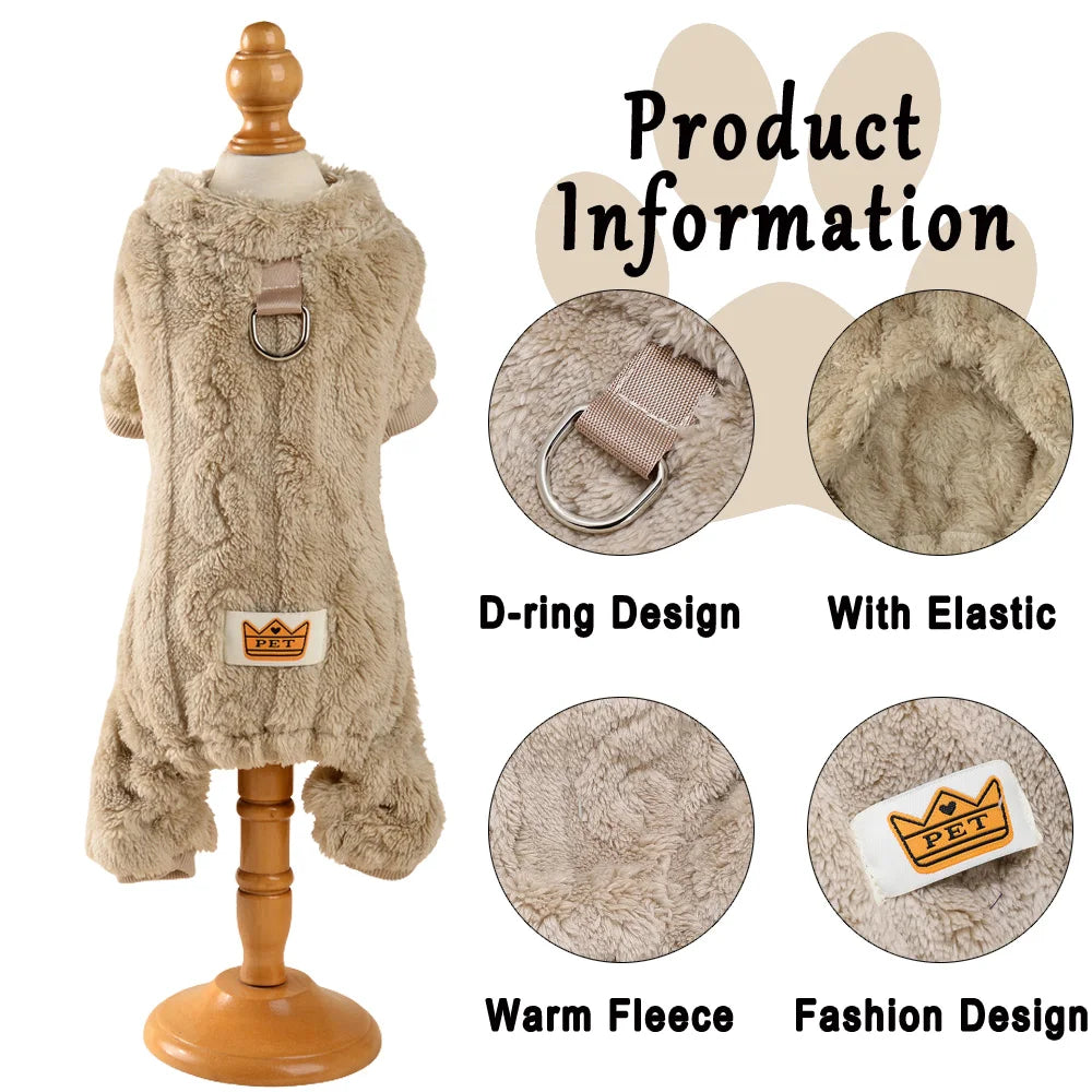 LUXE LINE Cozy Fleece Pet Jumpsuit – Dogs & Cats, XS–XL