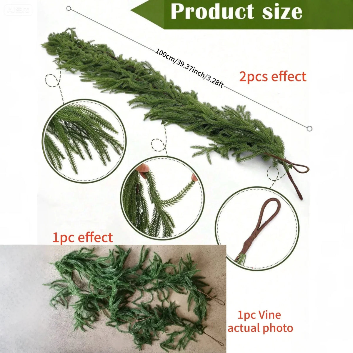 Artificial Norfolk Pine Christmas Wreath & Garland