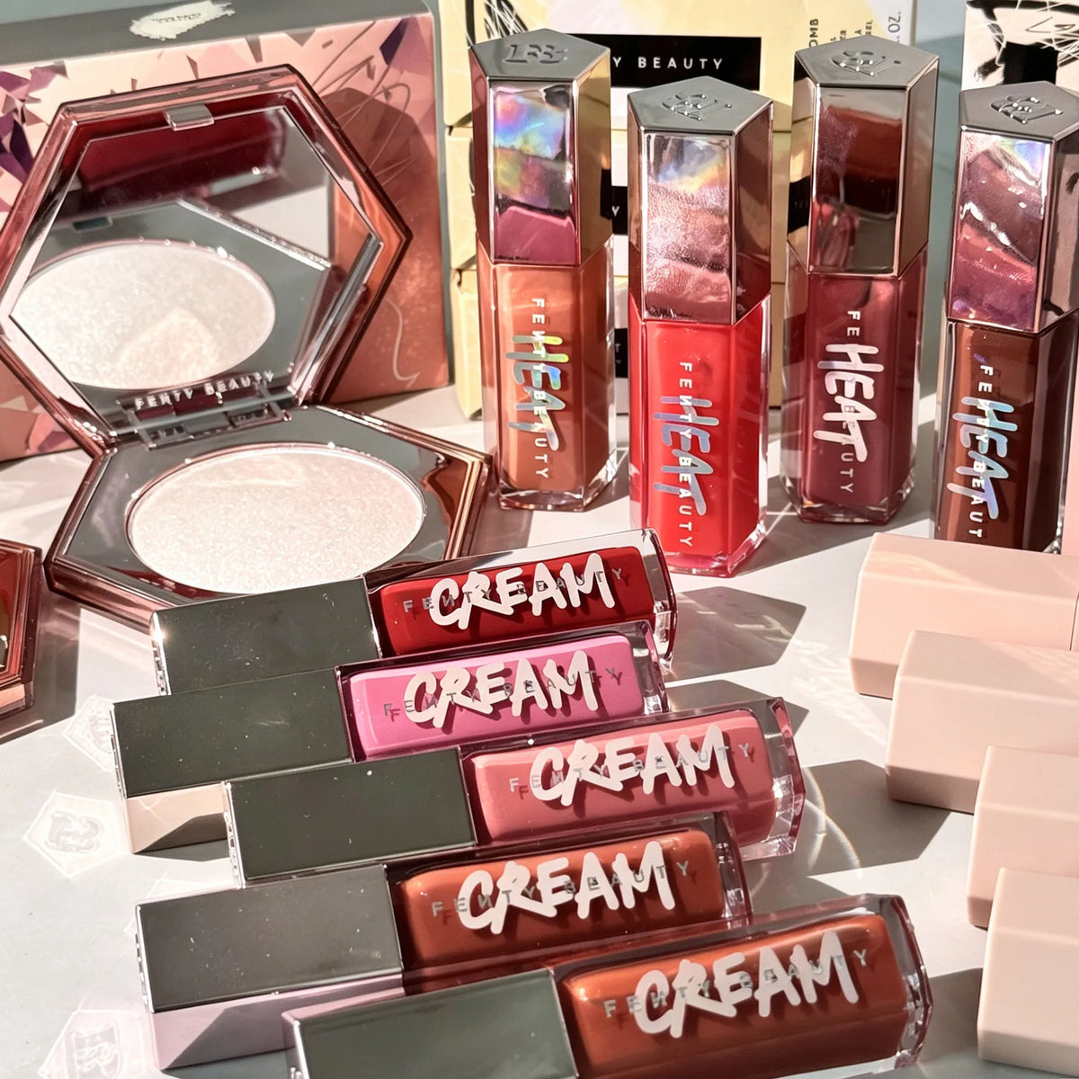 LUXE LINE Fenty Beauty Multicolored Lip Gloss & Contour Makeup Set