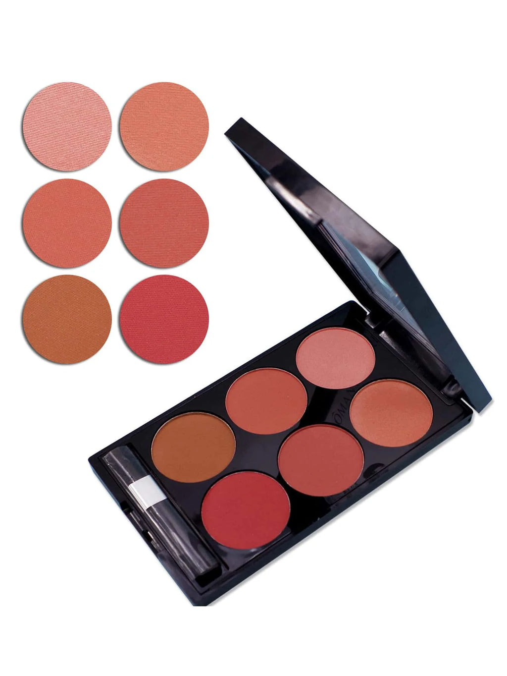 LUXE LINE 6-Color Blush & Contour Palette – Pearlescent Matte