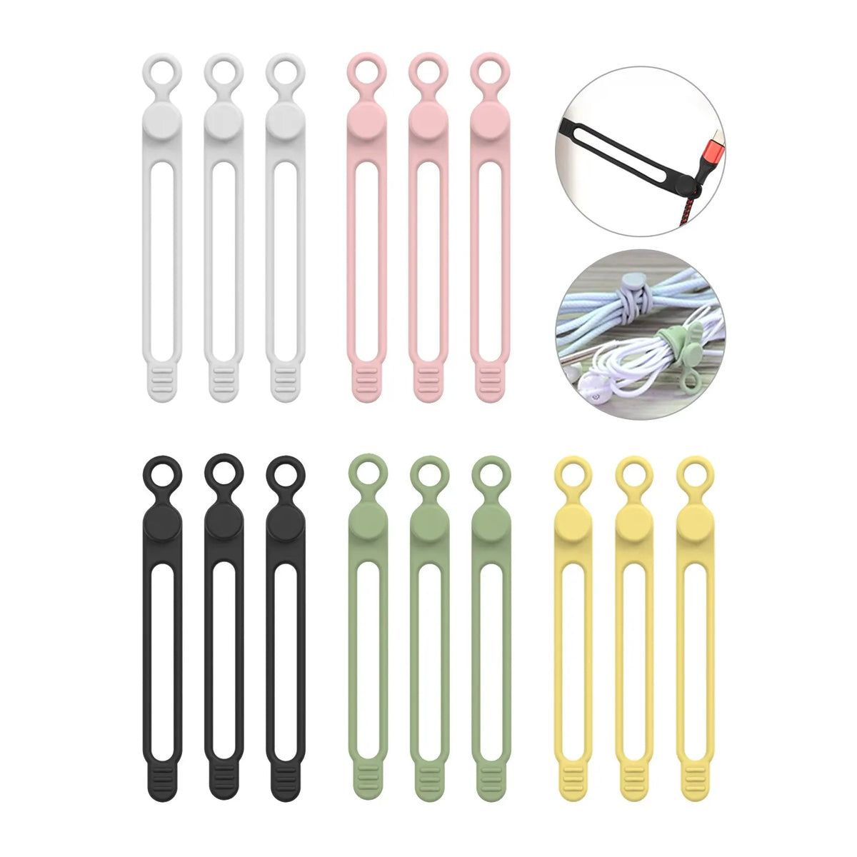 LUXE LINE Silicone Cable Ties & Cord Organizer Straps