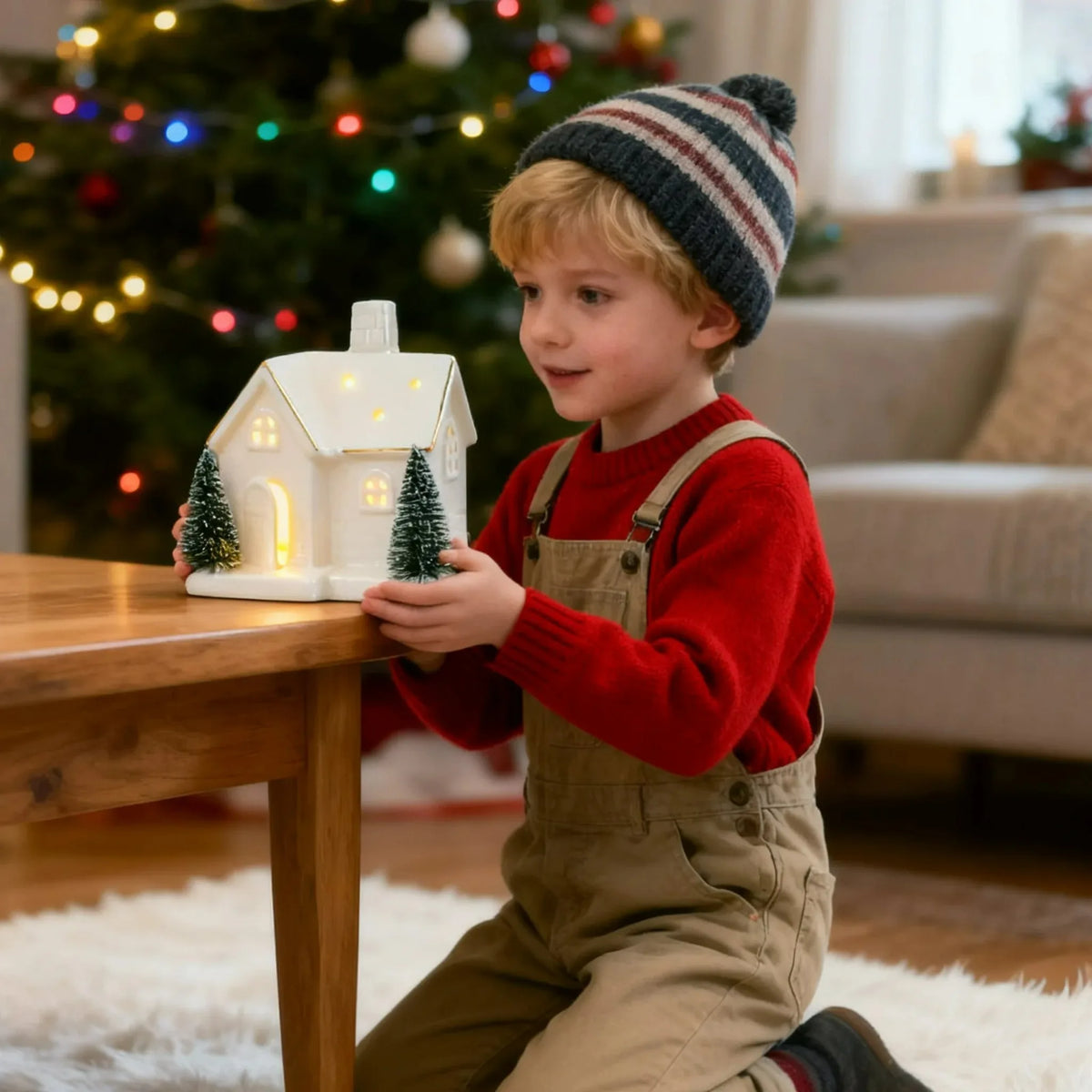 Christmas Tree House Ceramic Ornaments