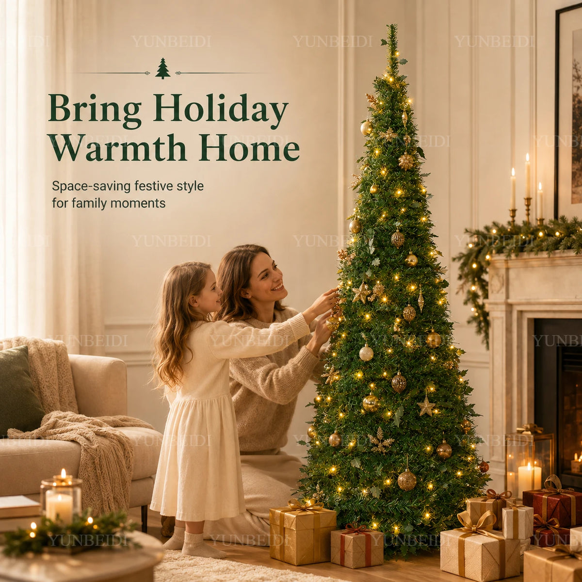 Pre-Lit Artificial Christmas Tree (1.5m–2.1m)