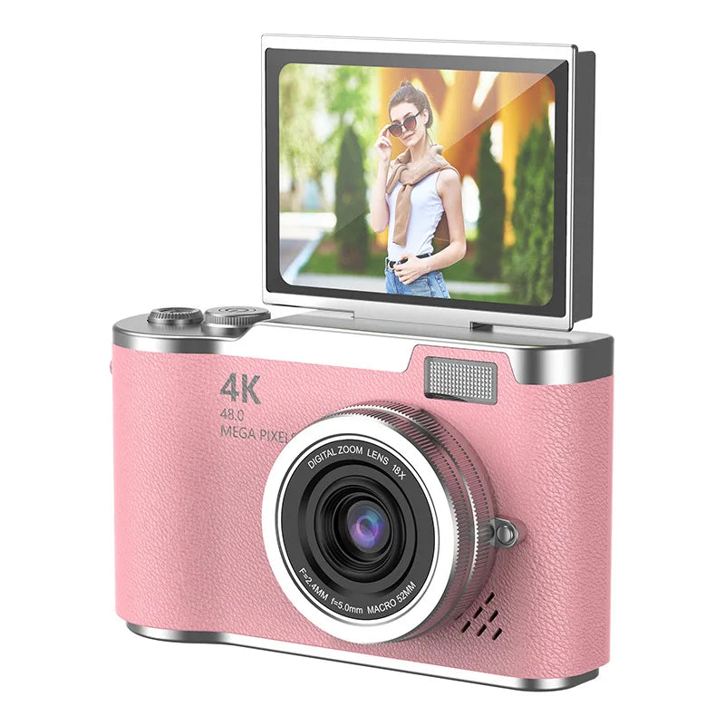4K Digital Camera 48MP Kid Camera Autofocus Vlogging Camera 2.4inches Flip the Screen 180° for Kid Adult Beginners Portable Cam