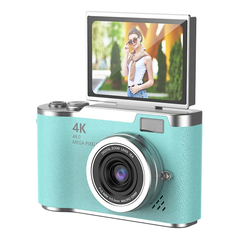 4K Digital Camera 48MP Kid Camera Autofocus Vlogging Camera 2.4inches Flip the Screen 180° for Kid Adult Beginners Portable Cam