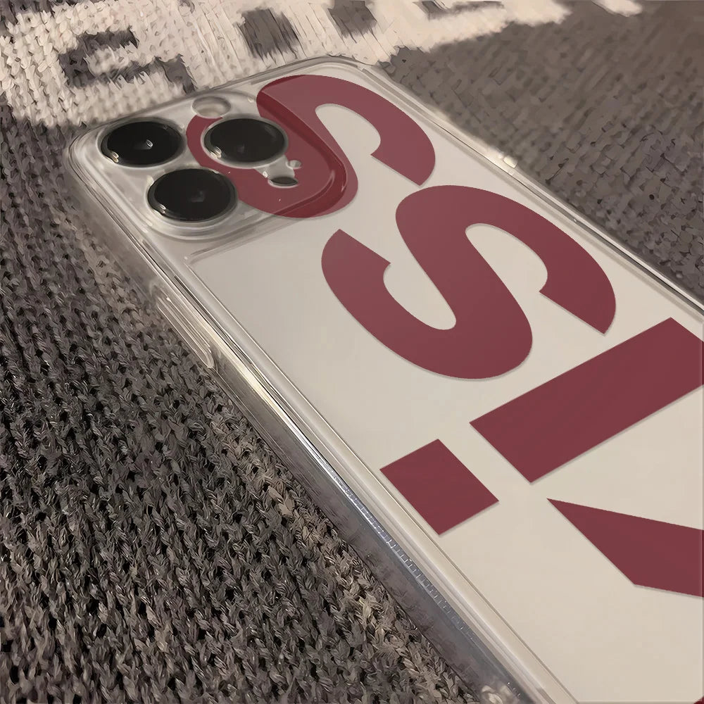 LUXE LINE Kiss Print Clear Silicone iPhone Case