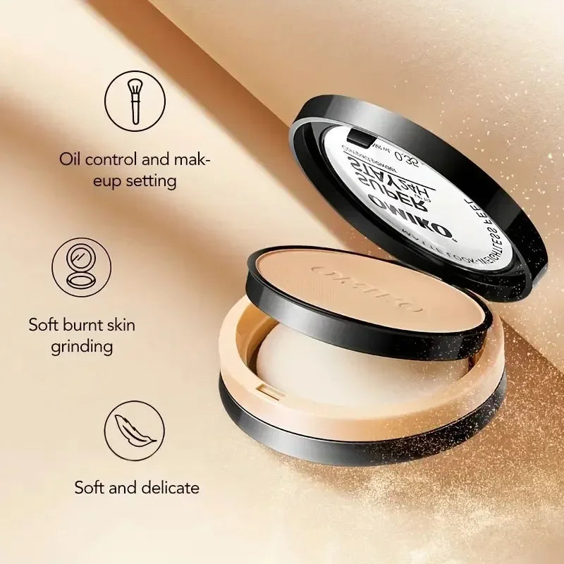 LUXE LINE 3-Color Face Pressed Powder – Oil Control Mineral Concealer