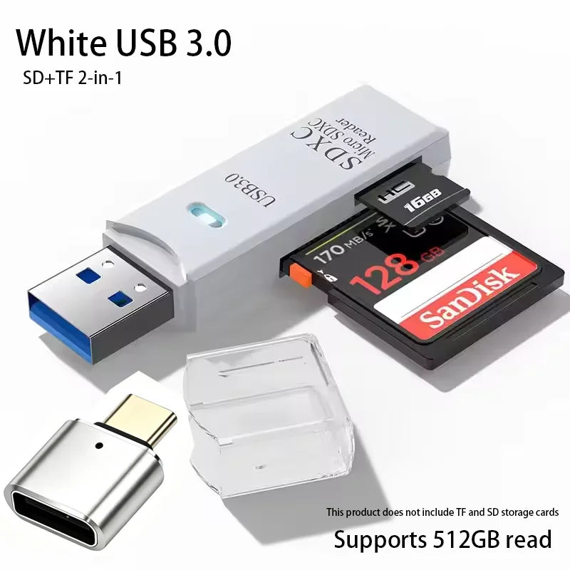 LUXE LINE 2-in-1 USB 3.0 Card Reader – MiniSD, TF & Flash Drive Adapter