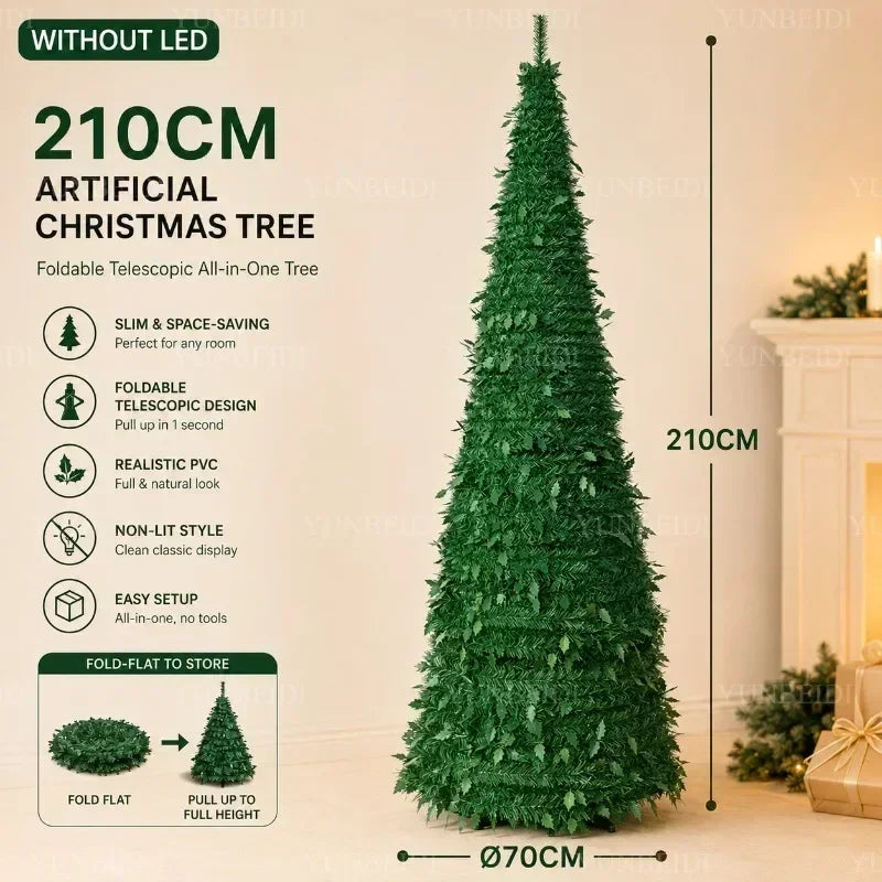 Pre-Lit Artificial Christmas Tree (1.5m–2.1m)