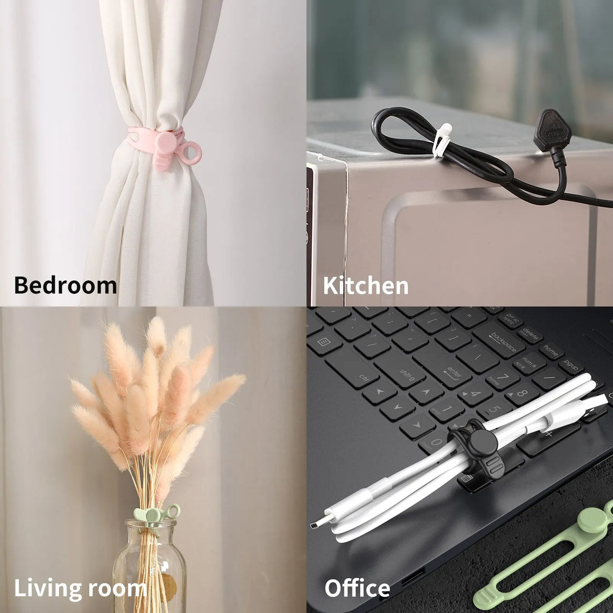 LUXE LINE Silicone Cable Ties & Cord Organizer Straps