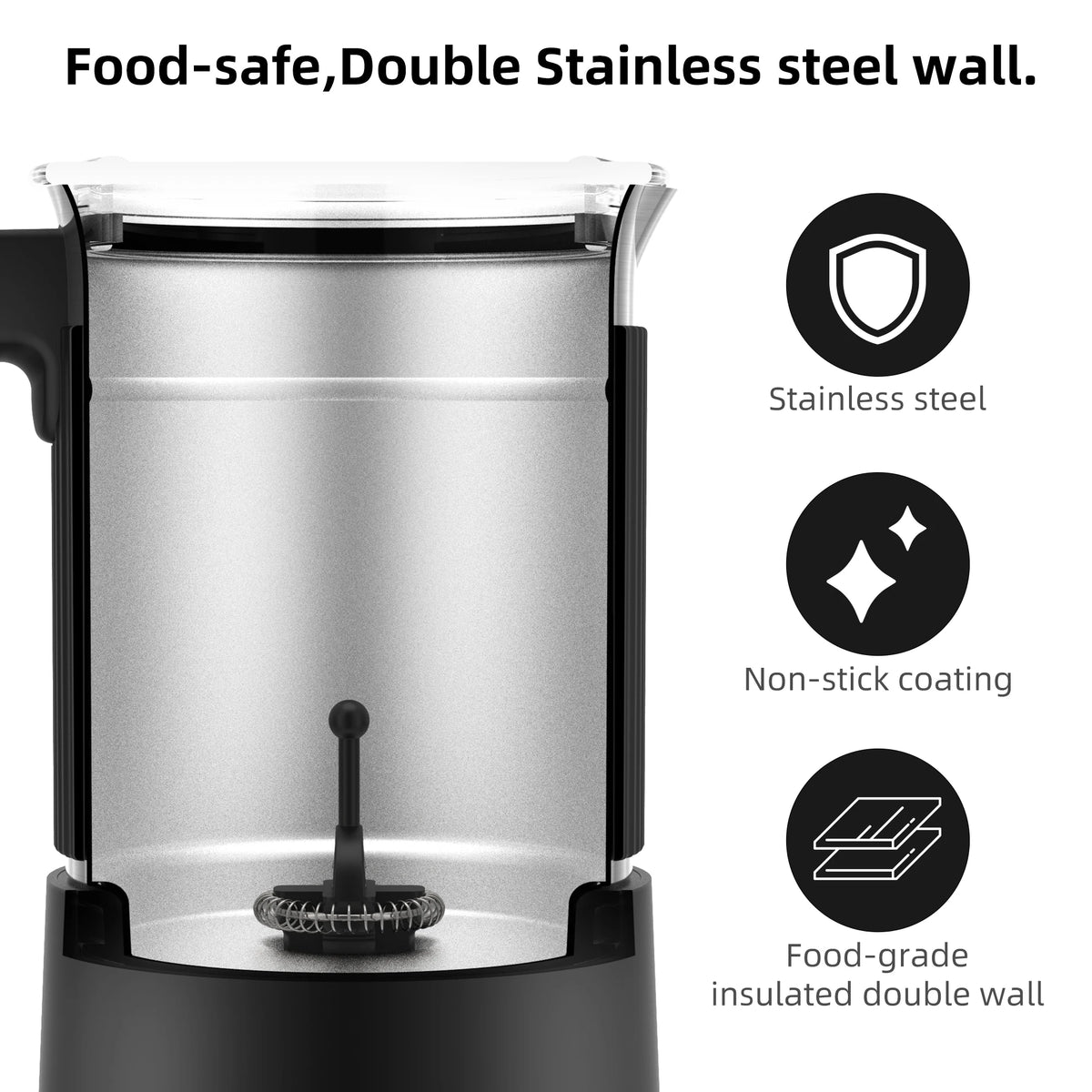 BioloMix 5-in-1 Electric Milk Frother & Steamer