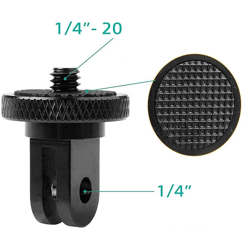 1/4 Inch Screw Tripod Adapter 360 Rotating Mount Holder For Go Pro 13 12 11 10 9 Insta 360 X5 X4 DJI OSMO 360 Camera Accessories