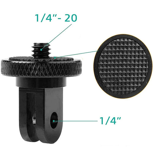 1/4 Inch Screw Tripod Adapter 360 Rotating Mount Holder For Go Pro 13 12 11 10 9 Insta 360 X5 X4 DJI OSMO 360 Camera Accessories
