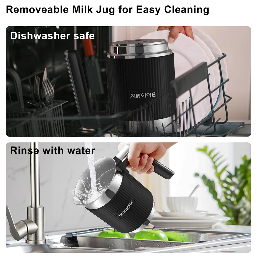 BioloMix 5-in-1 Electric Milk Frother & Steamer