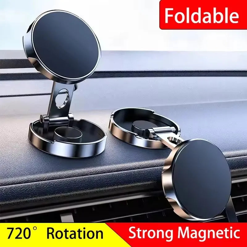 Car Mobile Phone Stand Strong Magnetic Car Holder 720° Foldable Round Bracket Support for Universal Phones Mount Holders