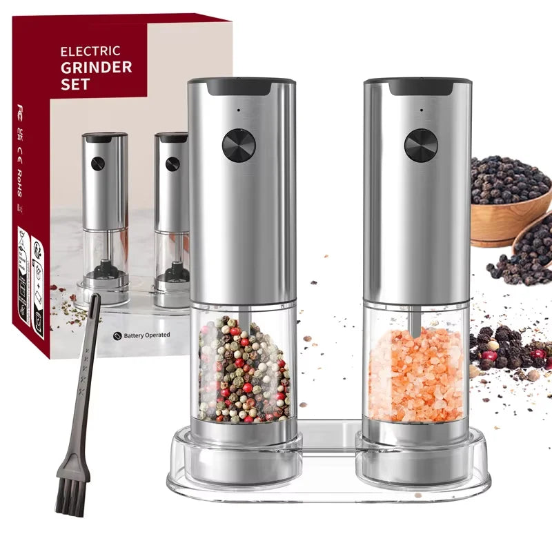 Electric Salt & Pepper Grinder Set with LED