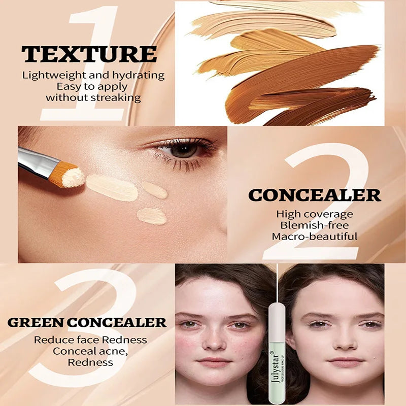 Matte Flawless Face Concealer Speckle Tattoo Cover Up Skin Bronzer Corrector Foundation Full Coverage Makeup Focallure Cosmetic