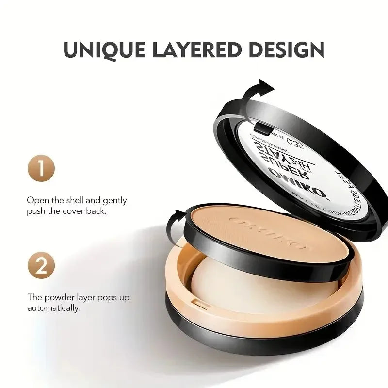 LUXE LINE 3-Color Face Pressed Powder – Oil Control Mineral Concealer