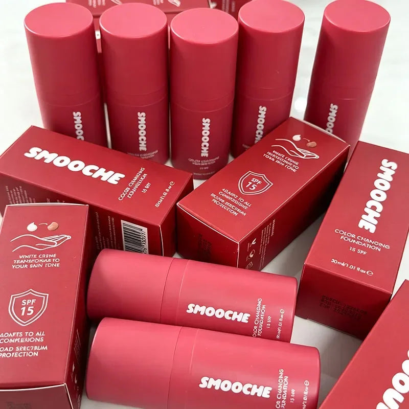 SMOOCHE Concealer Set Skin Tone Adaptive Color Changing Liquid Foundation Lightweight Moisturize Natural Skin Tone Face Makeup