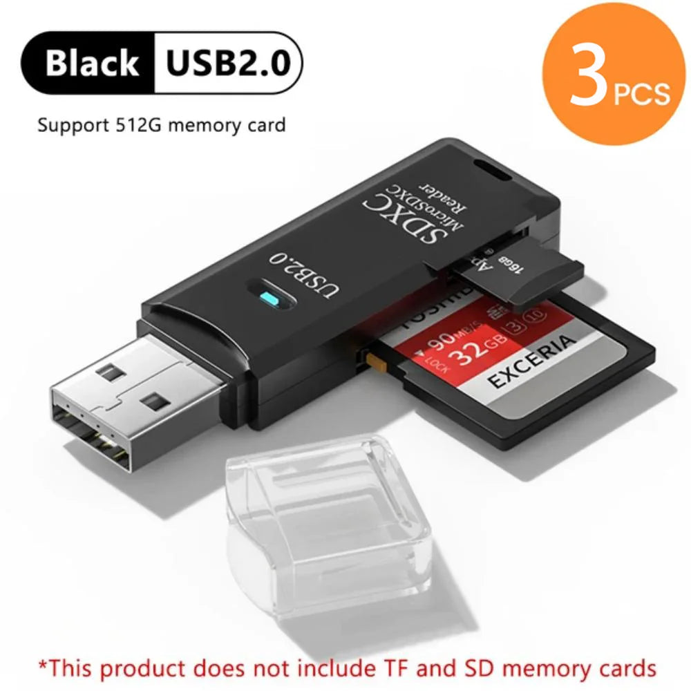 LUXE LINE 2-in-1 USB 3.0 Card Reader – MiniSD, TF & Flash Drive Adapter