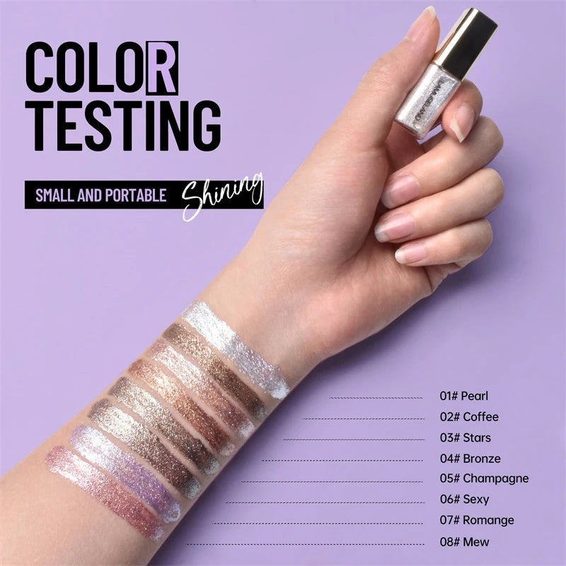8-Color Pearlescent Shimmer Liquid Eyeshadow Set