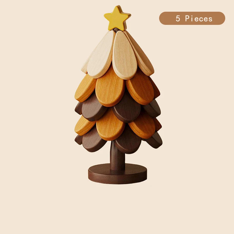 Christmas Tree Wooden Trivet Coaster Set