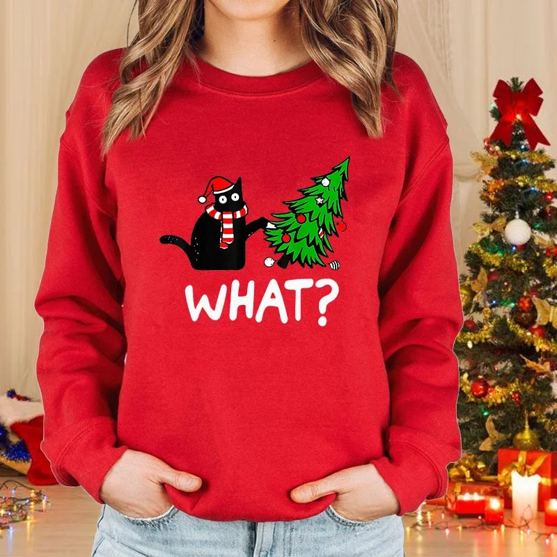 Christmas Cat Pullover Sweater