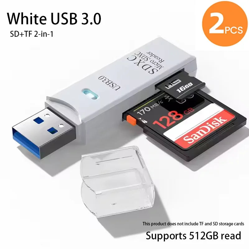 LUXE LINE 2-in-1 USB 3.0 Card Reader – MiniSD, TF & Flash Drive Adapter