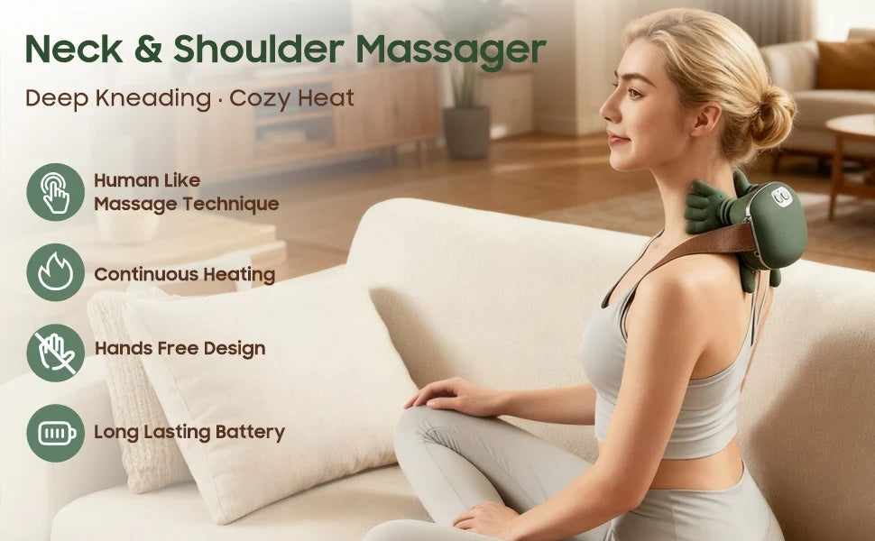 Hand Neck Massager with Finger Shoulder and Neck with Hand Bionic Heated Massager Shoulder & Cervical Relie Relax Muscle Tension