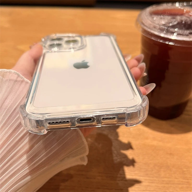 LUXE LINE Luxury Shockproof Transparent Case – Bumper Cover for iPhone
