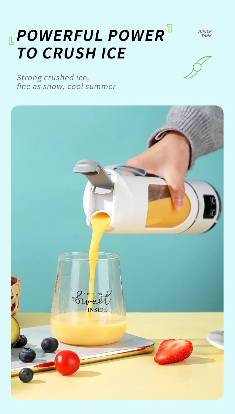 NEW 450ml Portable Electric Juicer, Mini USB Travel Juicer Machine Shakes Smoothie Blenders 12 Blades Fresh Juice Extractor