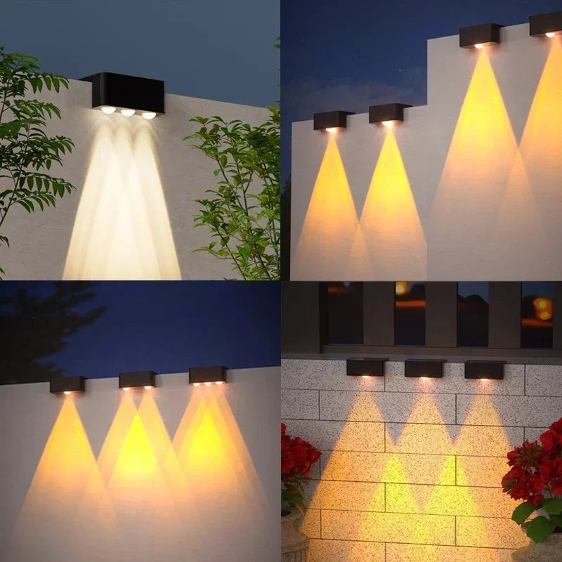 1/2/4PCS Solar Wall Lights Outdoor Waterproof Garden Step Lighting for Yard Fence Stair Pathway Decoration Outside Solar Lights