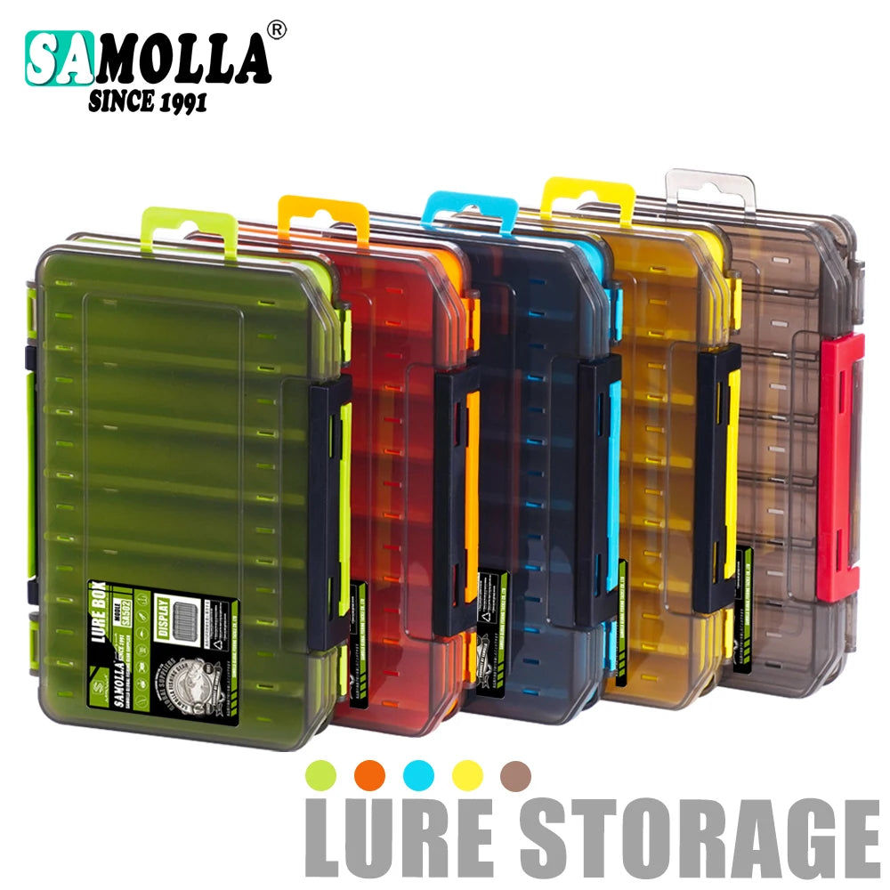 LUXE LINE Fishing Tackle Box – 14-Compartment Double-Sided Lure & Hook Organizer