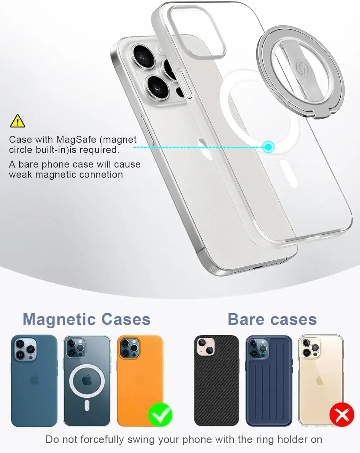 LUXE LINE MagSafe Phone Grip & Kickstand Ring Holder