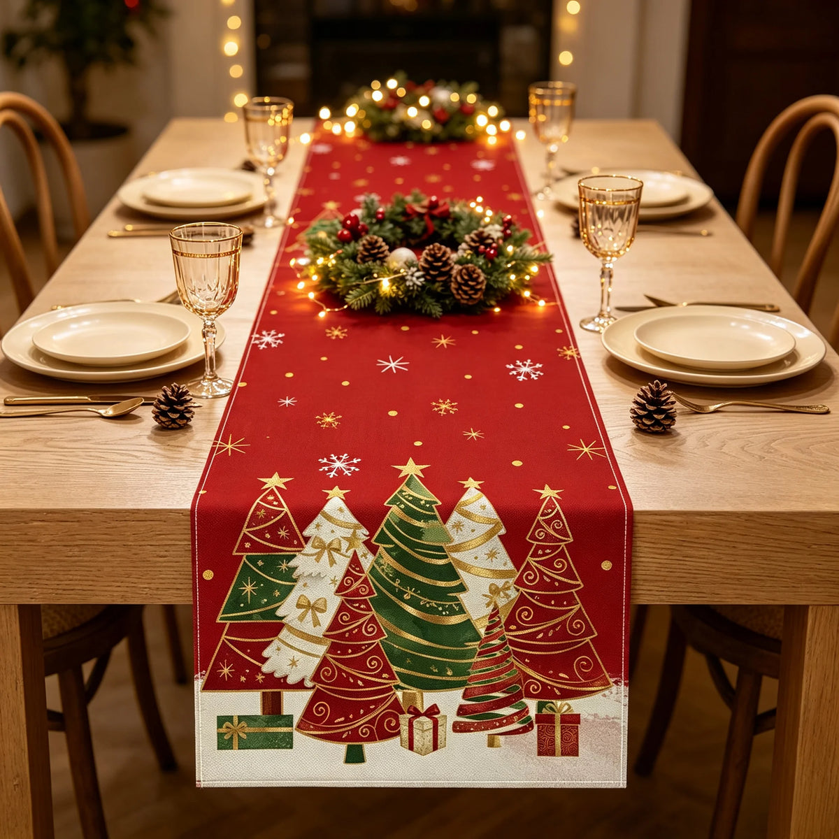 Christmas Tree Table Flag Decoration
